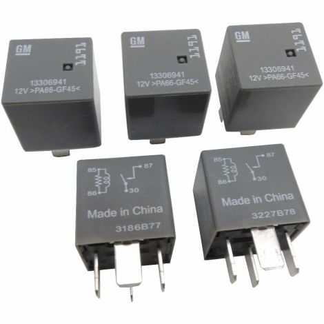 New OEM 13306941 GM Relays 5-Pack Main Universal 4-Terminal Relay