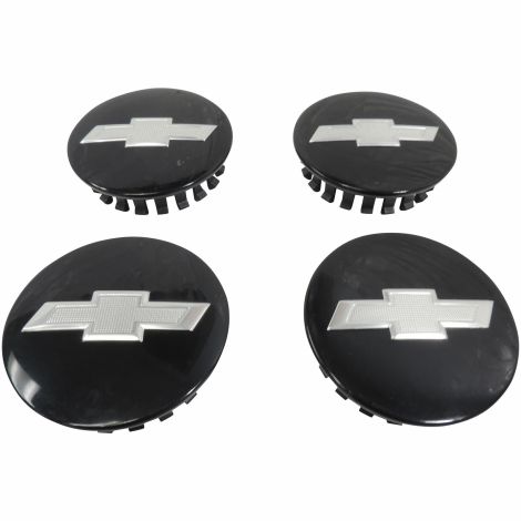 23115617 9595010 Set Of Four 4 Centercaps Black w/Bowtie Logo 2016-18 Camaro