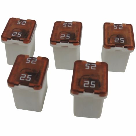25 Amp 58V Low Profile J-Case White Cartridge Fuses 5-Pack Littelfuse LJCA25