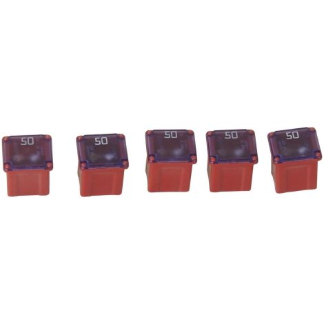 SBFC LPJ Type 50 Amp Cartridge Fuse 5-Pack Slow Blow Red PEC 3452 Low Profile