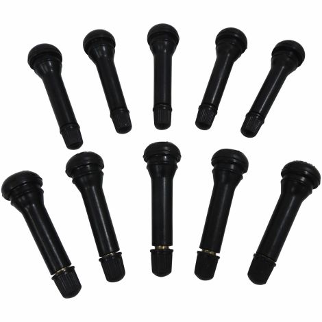 10 Black Rubber Tire Valve Stems TR418 Standard 2 Length Tubeless 0.453 Dia