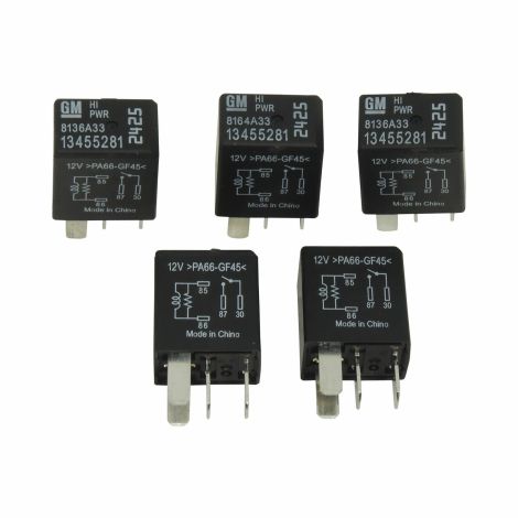 Hi Power Starter Relays 5-Pack 4 Blade OEM GM 2018-19 Equinox Terrain 13455281