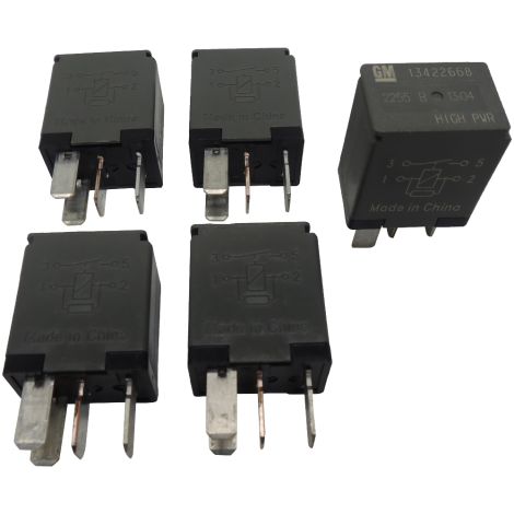 OEM GM 4-Pin Relays 5-Pack 13422668 High Power 4-Terminal Multi-Use Relays