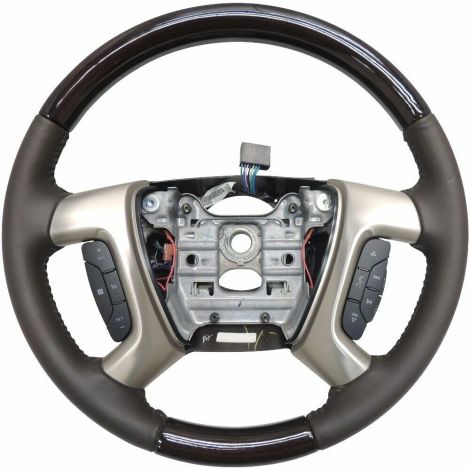 22833218 Steering Wheel Cocoa Leather w/ Woodgrain 2013-14 GMC Acadia